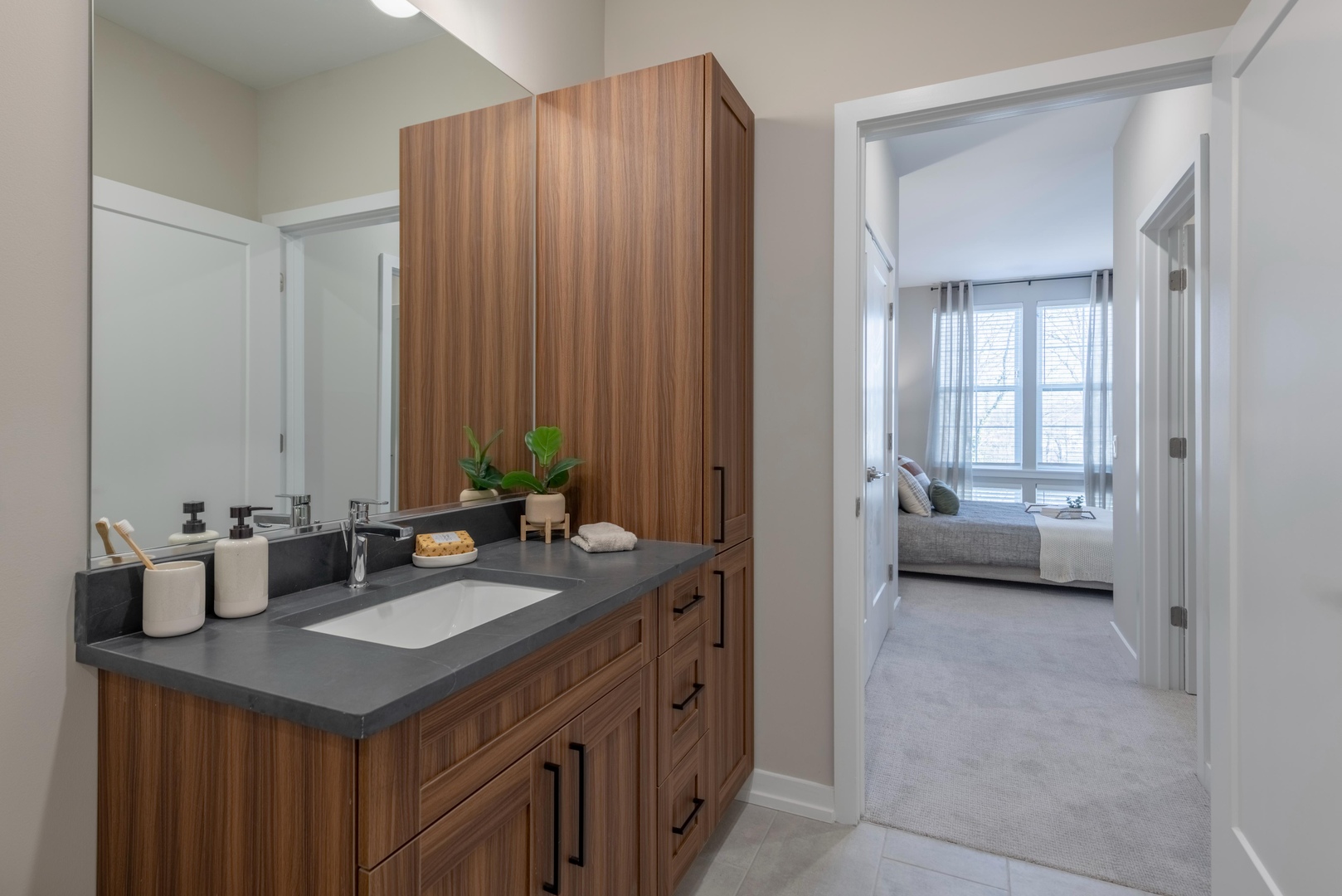 Bathroom connected to bedroom