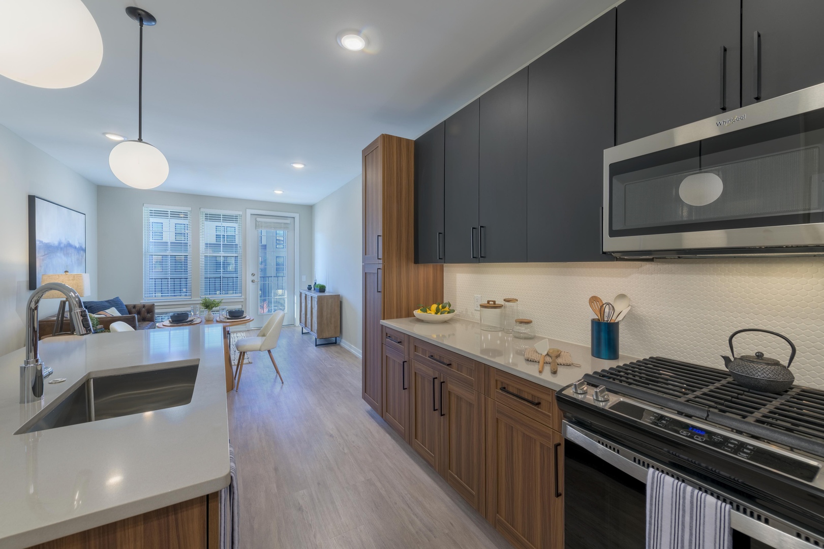 Spacious kitchen with island