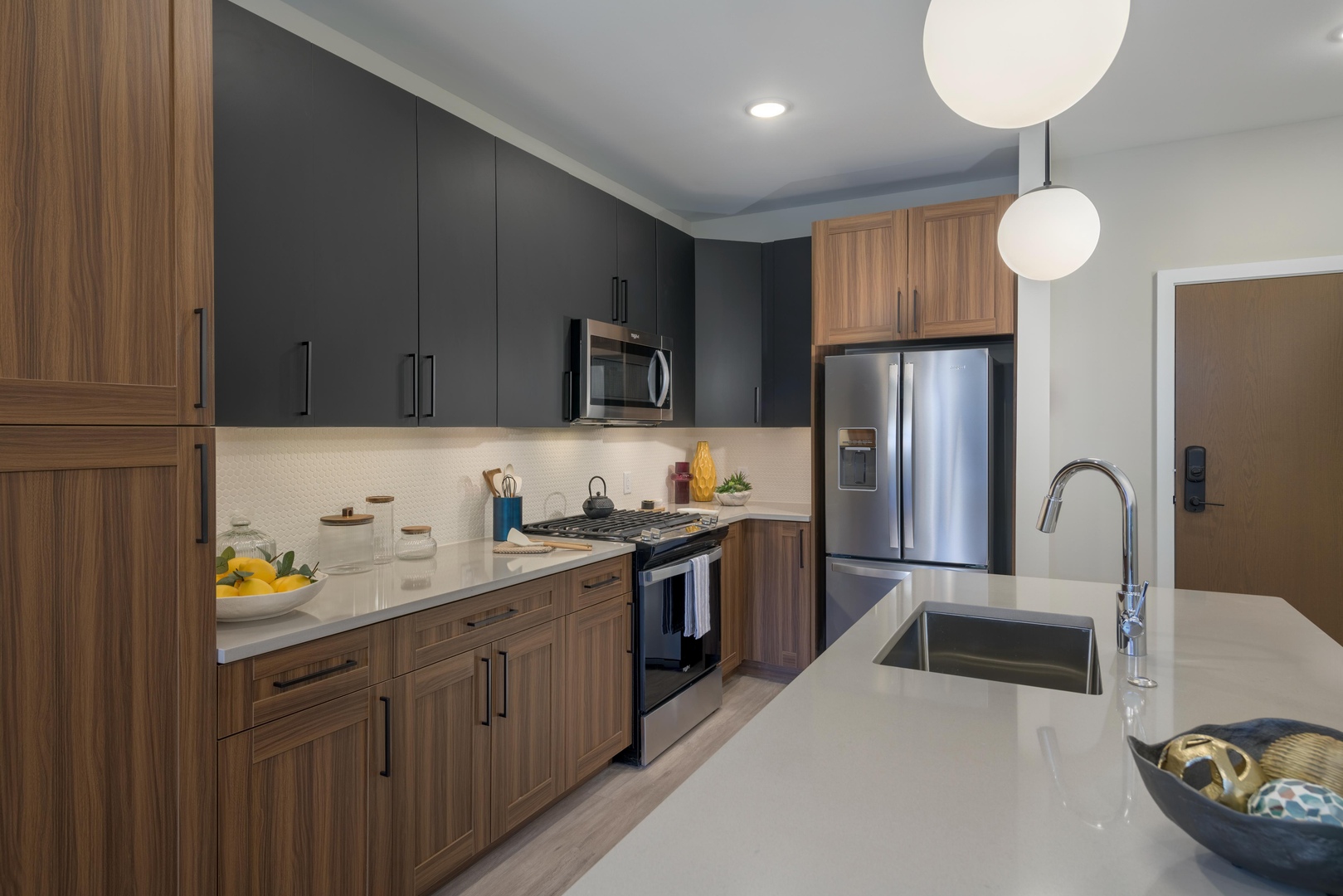 Spacious kitchen with island