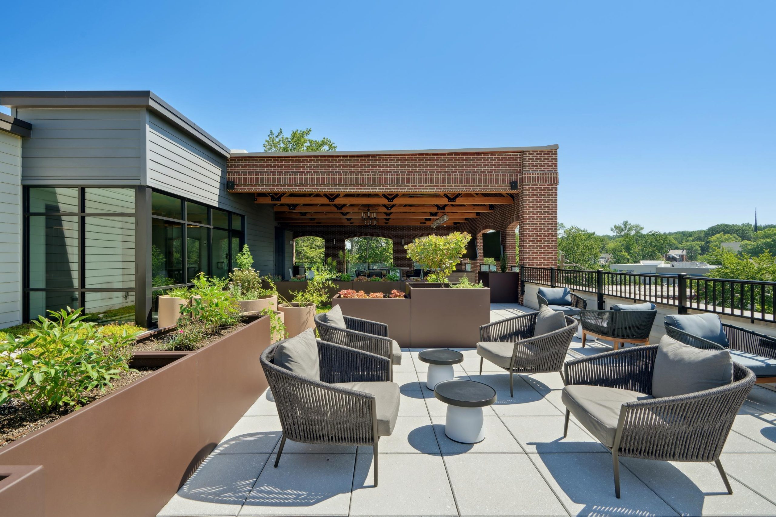Rooftop terrace seating