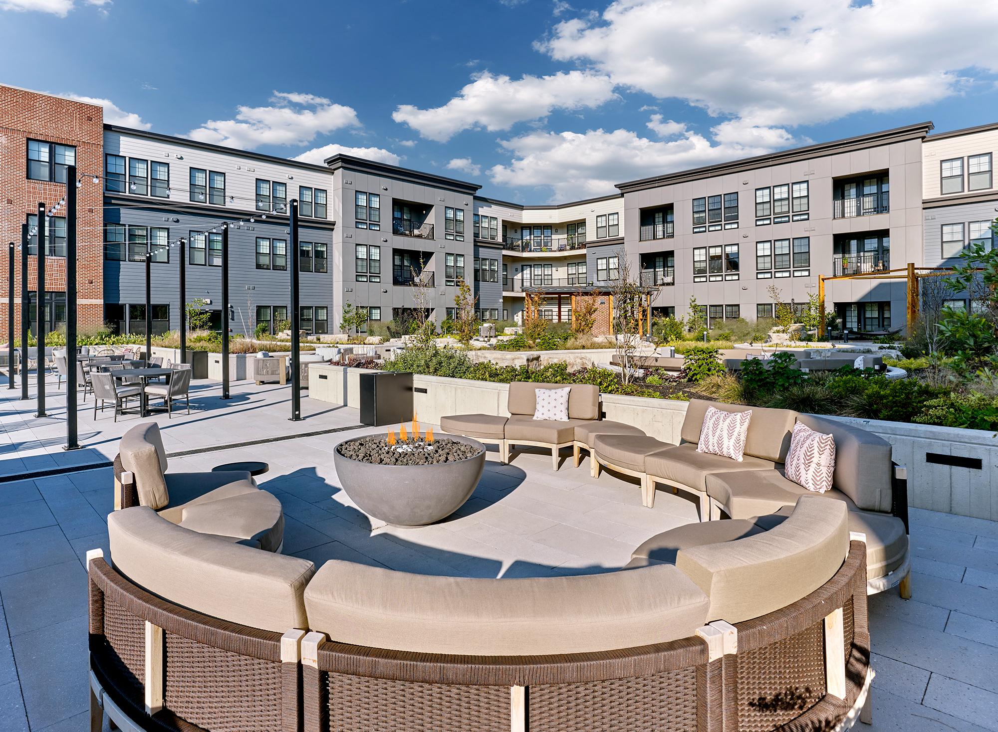 Firepit and courtyard seating