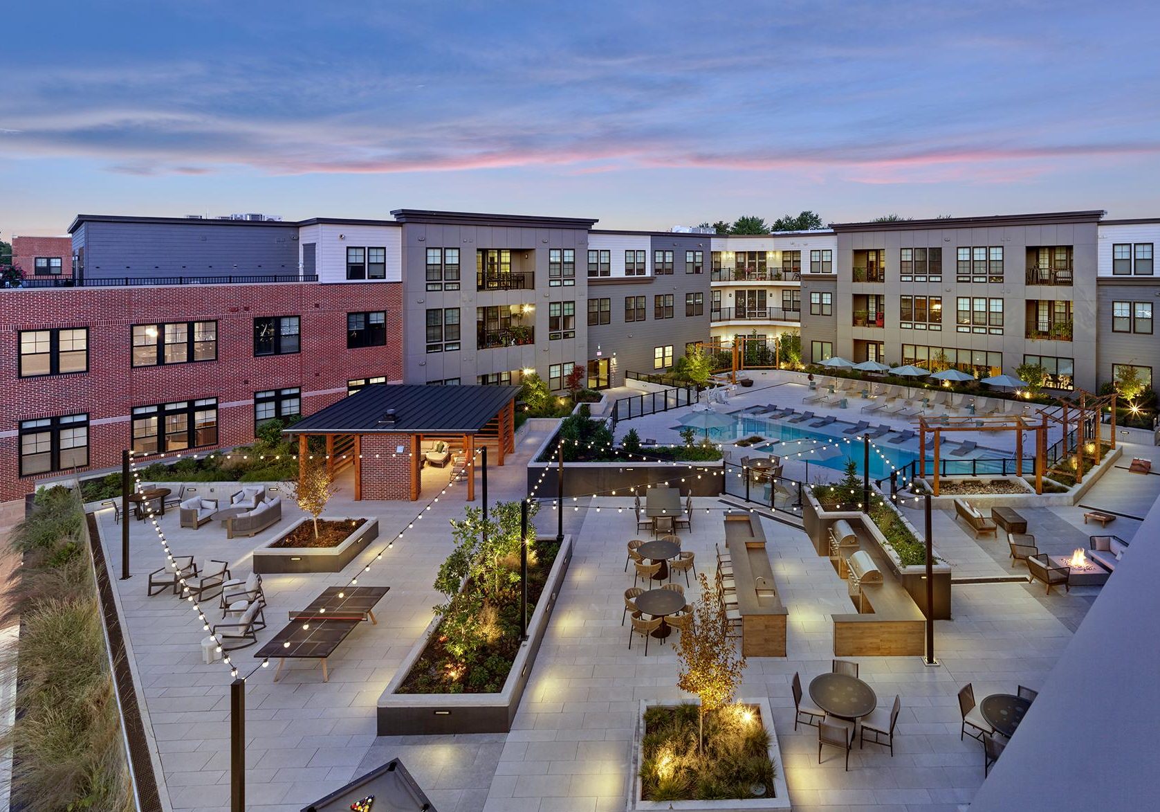 View of pool and courtyard